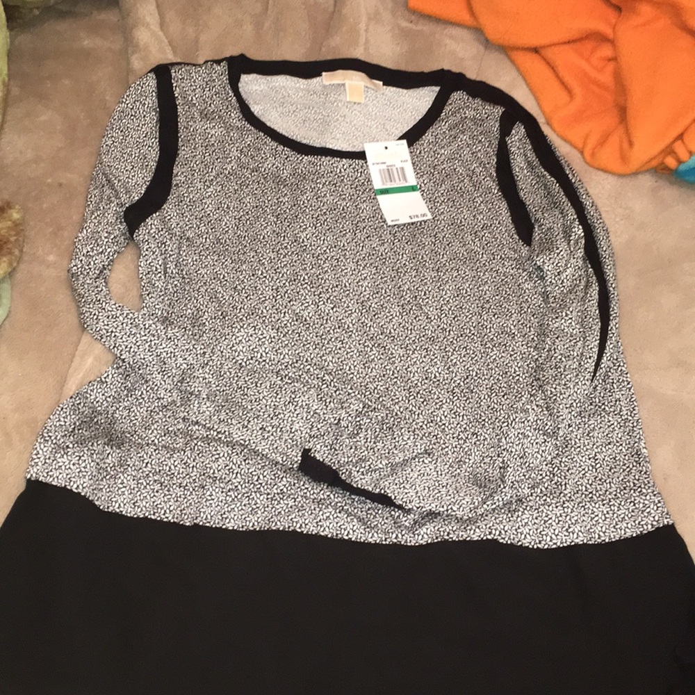 Michael Kors Vine Blouse With Chiffon Trim